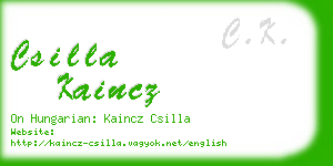 csilla kaincz business card